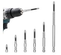 6PCS High-Magnetic Screwdriver Bits, 25-150 mm Anti-Slip Set for Impact Drivers, Durable Steel Hex Shank Drill Bits