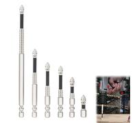 6PCS High Magnetic Screwdriver Drill Bit Set, Anti-Slip Impact Bits with Magnetiser, Precision Screwdriver Bits Kit, Driver Bits for Precision Drilling and Fastening(25/50/65/70/90/150mm)