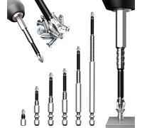6PCS High Magnetic Screwdriver Drill Bit Set, Strong Magnetic Durability Impact Kit Anti-Slip Electric Screwdriver Drill Sets Universal for Impact Driver 25 50 65 70 90 150mm Carbon Steel