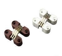 6pcs Hinge Folding for Cross Invisible White Concealed Hinges 0180 Degree Opening Angle Door Furniture Dining Tables Cabinet Doors Plastic Brown (Brown)