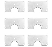 6Pcs Hinge Repair Plate, Stainless Steel Kitchen Cupboard Door Cabinet Hinge Repair Plate, Flat Fixing Joining Mending Plates Brackets for Shoe Cabinet, Bookshelf, Wardrobe