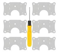 6Pcs Hinge Repair Plate, Stainless Steel Kitchen Cupboard Door Cabinet Hinge Repair Plate with 1Pcs Phillips Screwdriver, Flat Fixing Joining Mending Plates Brackets for Shoe Cabinet, Wardrobe