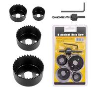 6PCS Hole Saw Kit, 32, 38, 44, 54mm Carbon Steel Hole Saw Tooth Kit, Adjustable Hole Cutter, Holesaw Drill Bit Tools For Cutting Wood Aluminum Plate Plastic
