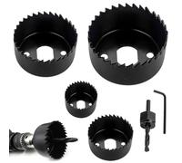 6pcs Hole Saw Kit Holesaw Drill Bit Tools Carbon Steel Downlights Hole Saw Cutters Downlighter Installation Kit for Plasterboard, Plastic & Wood(COLOUR:black)
