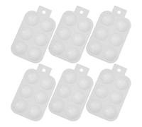 6pcs Hole White Plastic Paint Palette for Students and Artists