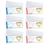 6PCS Holiday Scratch Card Reveal,We Are Going on Holiday Scratch Card,Boarding Pass Scratch Card with Envelopes and Heart-Shaped Stickers,for Personalised Flight Ticket Boarding Pass Surprise Trip