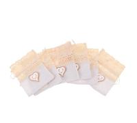 6pcs Hollow Lace Drawstring Sachet Pouch for Wedding Candy | White Cloth, Lightweight Elegant Finish, for Lavender and Spices, Home Decorating, Scholars
