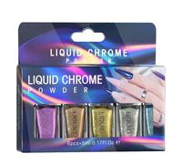 6Pcs Holography Nails Powder Nails Art Decoration Metallic Mirrored Effects Nails Powder Manicure Pedicure For Salon Use