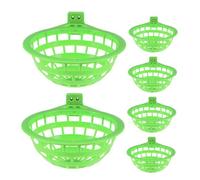 6pcs Homing Pigeon Nest Small Parrot Pigeon Supplies Garden Hose Fitting Sand Cup Little Parrot Artificial Parrots Bird Parrots Wind Chime Flower Pot Parrot Cages Abs Light Green
