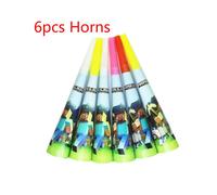(6pcs-Horns) Minecraft Birthday Party Supplies Disposable Tableware