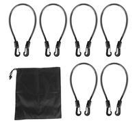 6pcs Horse Blanket Leg Straps with Storage Bag, 55cm/21.65in Elastic Adjustable Tail Strap Cord Replacement with Double Ended Clips for Winter Horse Blankets and Sheets Repair Supplies (Black)