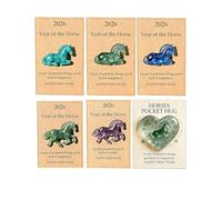 6PCS Horses Pocket Hug - Elegant Clear Lucky Crystal Horse Figurines - A Symbol of Strength & New Beginnings,Meaningful Year Gift for Friends, Family Life Milestones (6PCS MIX)