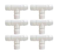 6PCS Hose Barb T Shaped Connector, 25mm Tee Type Equal Pipe Adapter, 3 Way Plastic Pipe Connectors, Barb Plastic Fittings Pipes Hose Connector