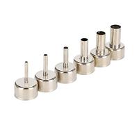 6pcs Hot Air Gun Nozzle Set for 858D Rework Station, Stainless Steel Accessories 3/4/5/8/10/12mm, for Various Soldering Needs