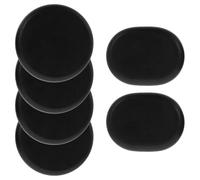 6pcs Hot Massage Stones for Spa and Therapy, Black Round Bian Stone