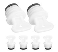 6pcs Hot Water Bottle Cap Replacement Plug for Winter, 1.55cm Threaded | Rubber and Plastic Insert, Leak Stop Spare Part, White Finish for Standard Openings
