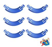 6PCS Hotwheels Curved Track Pieces, 20x4x1.5cm Hotwheels Tracks Connectors, 90-degree Tilt Turn, PP, Compatible With Wheelchairs, Various Standard-sized Vehicle Models