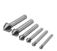 6pcs HSS 90 Degree Countersink Drill Bits Set, Metal Woodworking Chamfering Cutter, HSS Titanium Coated Chamfer Drill Bit 6.3-20.5mm (Plastic Bag)