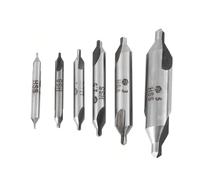 6Pcs HSS Center Drill Bits Set,1/1.5/2/2.5/3/5mm 60 Degree Lathe Mill Combined Centre Drill Countersink Bit kit for Lathe Metal Positioning and Chamfering Processing