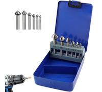 6PCS HSS Countersink Drill Bit Set 90 Degree 6.3-20.5mm Chamfer Bits | HSS chamfer tool for wood and metalworking with 6 sizes from 6.3 to 20.5mm for aluminium, wood, plastic and steel