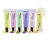 6Pcs Hydrating Lip Glow Oil, Fruit Flavored Lip Gloss Set, Long Lasting Plumping Lip Glow Balm Lip Care, Natural Shiny No-Sticky Gloss, Transparent Moisturizing Lip Oil Set for Kids and Teens
