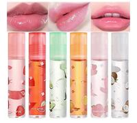 6PCS Hydrating Lip Oil Roll-On Set - Fresh, Transparent & Moisturizing Lip Glazes for Complete Lip Care, Keep Lips Plump with Moisturizing Oil Roll-On