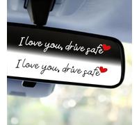 6pcs I Love You Drive Safe Mirror Sticker, Car Rear View Decals Safely Driving Stickers Vehicles Vinyl Rearview Mirror Window Decor with Love Automotive for Driver Gifts Accessories (White, Black)
