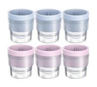 6PCS,Ice Ball Maker, Large Dual-Tone Mould Set,Pink and Blue Ice Spheres, Ideal for Cocktails and Beverages, Premium Construction, Durable Design, Easy Release Feature, Multipurpose Use