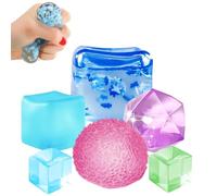 6Pcs Ice Cube Squishy, Squishy Cube, Large Stress Balls Ice Cube Squeeze Squeeze Cube Sensory Squishy for Boys Girls Men Women for Home Office School