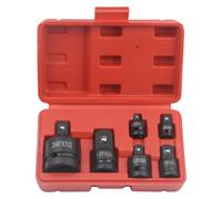 6Pcs Impacts Socket Wrench Adapter Set 1/4 3/8 1/2inch 3/4inch Square Drives Adapter Reducers Spanner Hand Tool Kits with Case Air Hose Fitting