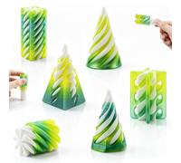 6Pcs Impossible Spiral Cone Fidget Toys, 3D Printed Desk Decor | Optical Illusion, 6 Unique Crystal Forest Gradient Shapes, Sensory Fidget for Anxiety & Stress, Home, Office & School