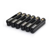 6Pcs Individual Guitar Brass Tube Style Bridge 8.5x41.5mm String Bridge Bottom Trough String Split Type Guitar Bridge(Black 6pcs)