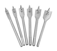 6PCS Industrial Shovel Head Wood Drill Bits for Benches Top Drills and Handheld Tool Accuracy Ground Carbon Steel Set Multi Purpose Woodworking Drill Kit