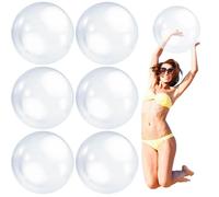 6PCS Inflatable Beach Ball Clear Beach Balls Inflatable Ball 16'' Giant Pvc Blow up Transparent Swimming Pool for Summer Favors