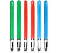 6PCS Inflatable Light Saber Set - Blue Red Green Swords for Star Wars Themed Party - Halloween/Christmas Stocking Stuffers and Cosplay Favours