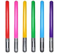 6Pcs Inflatable Light Sabers 35 Inch PVC Inflatable Light Sabers for Kids Safe and Fun Lightsaber Swords Gifts for Party Decorations, Assorted Color