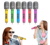 6Pcs Inflatable Microphone Set - Durable Pretend Play Musical Instruments for Kids and Adults - Party Supplies and Gifts