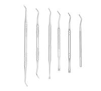 6Pcs Ingrown Toenail Correction Tool Set,Stainless Steel Double-Ended Nail Files,Paronychia Care, Foot Cleaning Tools,Toe Manicure Pedicure