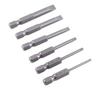 6pcs Inserto per Avvitatore a Taglio Flat 50mm 2.0-6.0mm Flat Head Slotted Bit Screwdriver Bits Set S2 Magnetic Alloy 0.25" Hex Slotted Screwdriver Bits Replacement Accessory