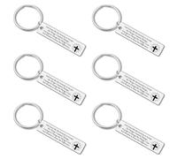 6PCS Inspirational Religious Gift for Women Men Christian Bible Verse Keyring Encouragement Keychain in Bulk Religious Baptism Faith Easter Prayer Gift Christian Confirmation Jewelry for Friends
