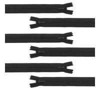 6Pcs Invisible Zips Black 40cm /16 Inch Nylon Concealed Zippers for Sewing Cushions Pillows Clothing Bags Dress Skirts Pants (6, Black, 40CM/16Inch)