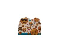 (6pcs Invitation Card) Emoji Party Tableware Set Disposable Plates Cups Tablecloth Holiday Napkins