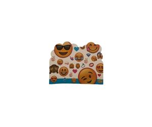 (6pcs Invitation Card) Party Emoji Tableware Set Disposable Plates Cups Holiday Tablecloth Napkins