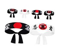 6pcs Japanese Hachimaki Headband Traditional Design for Karate Training Chef Bandanas and Cosplay Accessories and Versatile Wide Headbands for and Sushi Roles