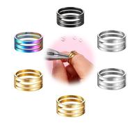 6Pcs Jump Ring Opener, Stainless Steel Jump Ring Opener Finger Tool, Charm Circle Opening Closing Rings Tool for Jewelry Making Beading Supplies(Black, Silver, Gold, Colorful)