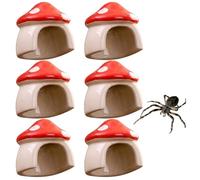 6Pcs Jumping Spider Accessories, Jumping Spider Enclosure Accessories, Miniature Mushroom Houses Ideal for Jumping Spider Keepers and Miniature Landscape Hobbyists