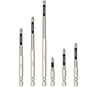 6Pcs K5 Screwdriver Bit Set Crossing Driver Bit Impacts Screwdriving Drill Bits 1/4 Inch Hexagon Shank Ergonomic Handle Screwdriver