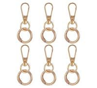 6Pcs Key Ring Hoop, Metal Keyring Clip, Swivel Lobster Clasps with Keychain Rings for Keychain Hardware Art Crafts Lanyard Making(Gold)