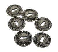 6pcs Keyhole Cover Plates for Drawers, Vintage Coffee Zinc Alloy | Decorative Insert Plates, Easy to Use and Built to Last, for Walls and Furniture Accents