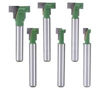 6pcs Keyhole Router Bit Set, 0.24" Shank T Slot Router Bit with Blade Diameter 1/4, 5/16, 3/8, 9/16, 1/2, 5/8 Inch Woodworking T Track Cutter Wood Hex Bolt Milling Cutter Tool